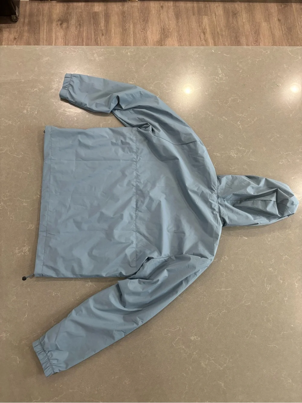 Eddie Bauer Light Blue Hooded Waterproof Rain Jacket